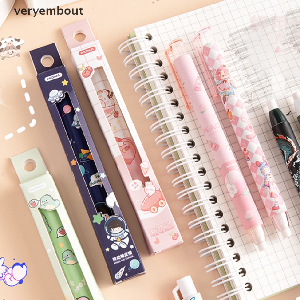 Gôm Tẩy Bút Chì Dạng Nhấn Bằng Cao Su Mềm Hình Hoạt Hình Có Thể Thu Gọn Cho Trẻ Em