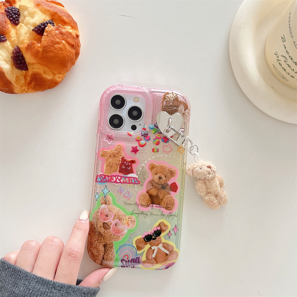 Ốp Điện Thoại TPU Dẻo Trong Suốt Họa Tiết Hoạt Hình Gấu / Thỏ Dễ Thương Chống Rơi Cho iphone 14 Pro Max 13 12 11