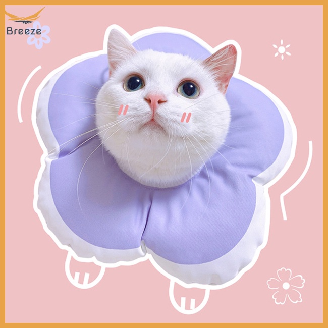 Vòng Đeo Cổ Mềm Mại Chống Cắn Chống Thú Cưng Hình Bông Hoa Dễ Thương