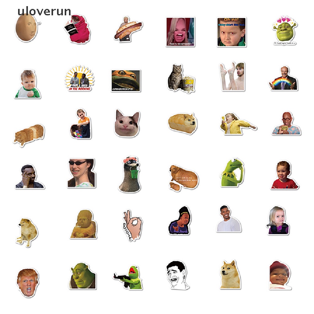 Bộ 50 Miếng Dán Chống Thấm Nước Hình Biểu Tượng Cảm Xúc Ngộ Nghĩnh Trang Trí Laptop Ván Trượt V