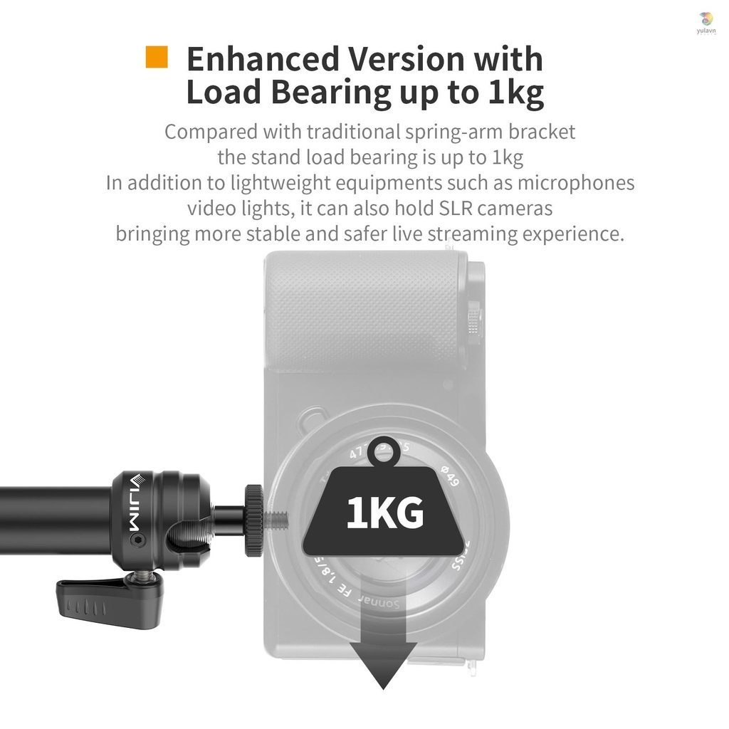 Giá Đỡ Mở Rộng VIJIM LS06 2 Phần Tay Nối Dài Linh Hoạt Bằng Hợp Kim Nhôm 1 / 4 Inch Vít 360° Đầu Bi Xoay Được 1KG Tải Trọng 1KG Chất Lượng Cao