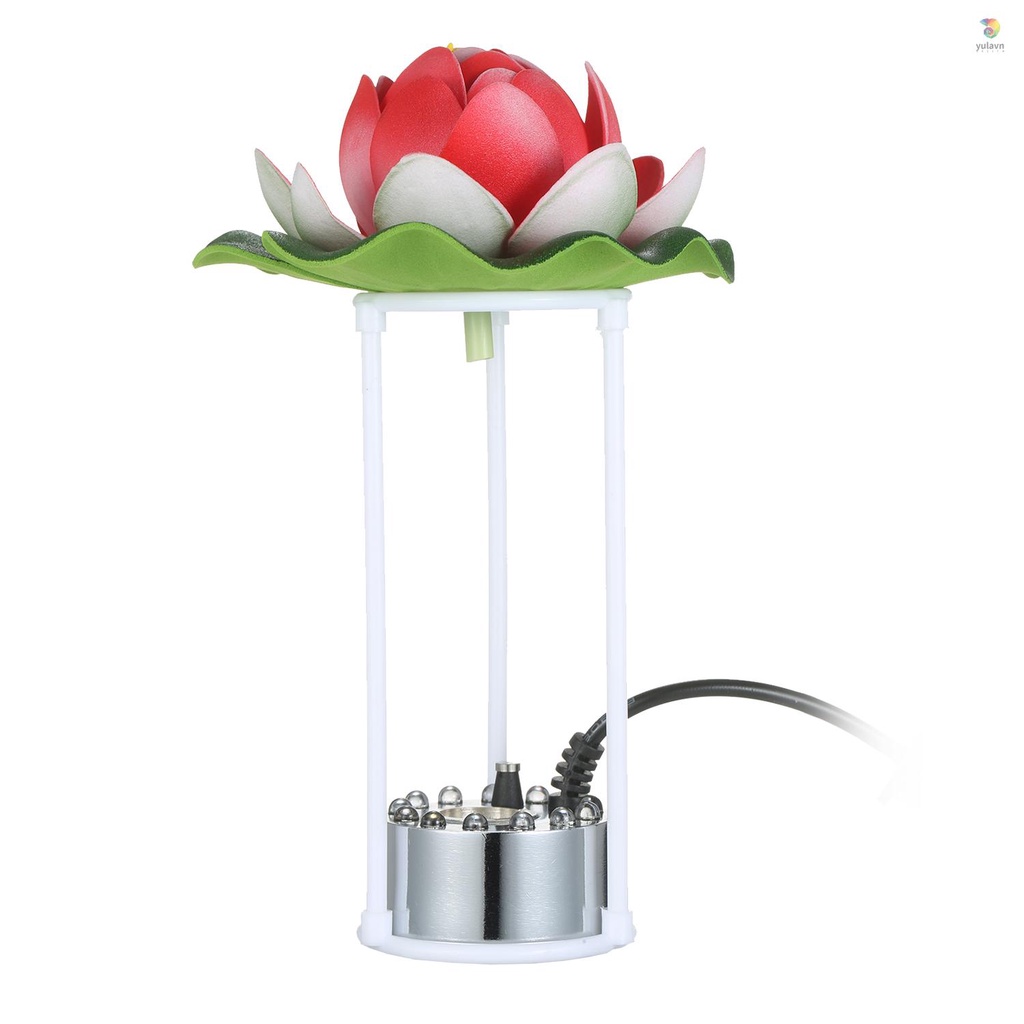 Máy Phun Sương Tạo Bọt Khí Siêu Âm 24V 24W Với 12 Đèn LED Và Giá Đỡ Sương Mù Cho Bể Cá Cảnh Phích Cắm US