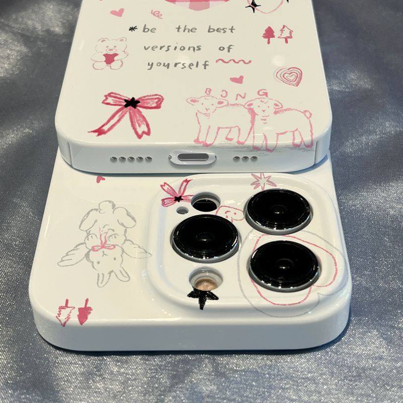 Ốp Điện Thoại Cứng / Mềm In Hình Thỏ Cừu / Trái Tim Nữ Tính Cho Apple promax14 xs13 iPhone1211plus / M2HW