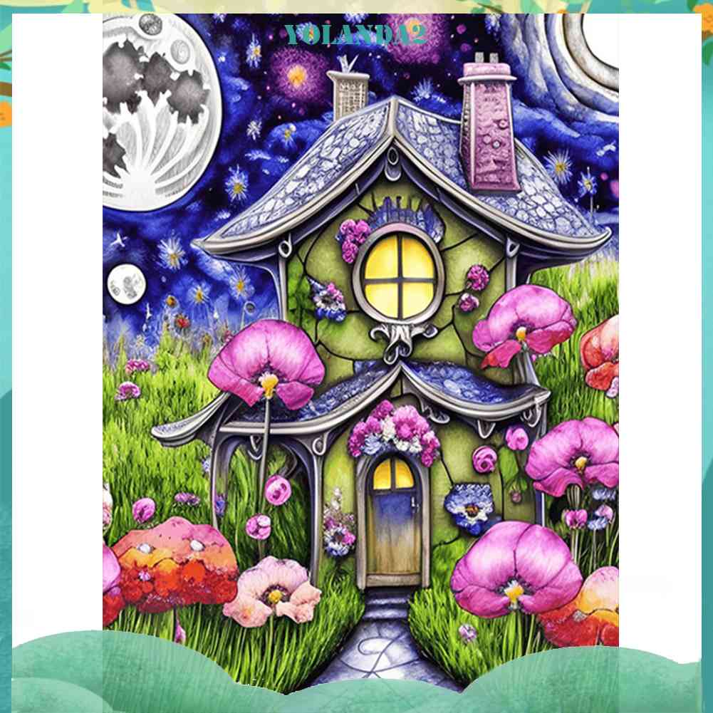 Tranh Đính Đá Kim Cương Toàn Bộ 5D DIY Hình Vẽ Ngôi Nhà