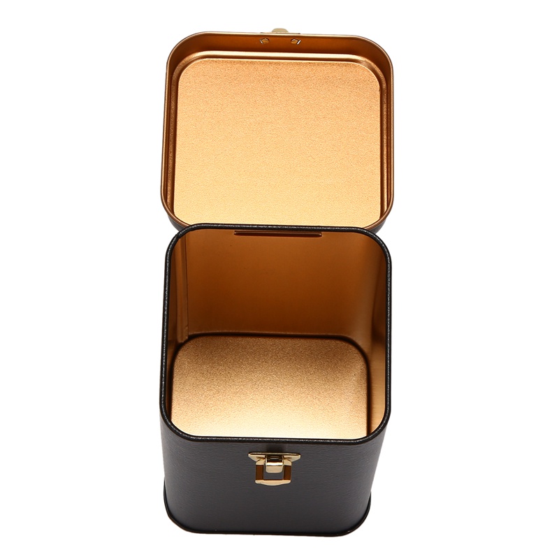 Hộp Thiếc Đựng Trà / Cà Phê / Kẹo Cao Cấp Có Khóa Bằng Thiếc