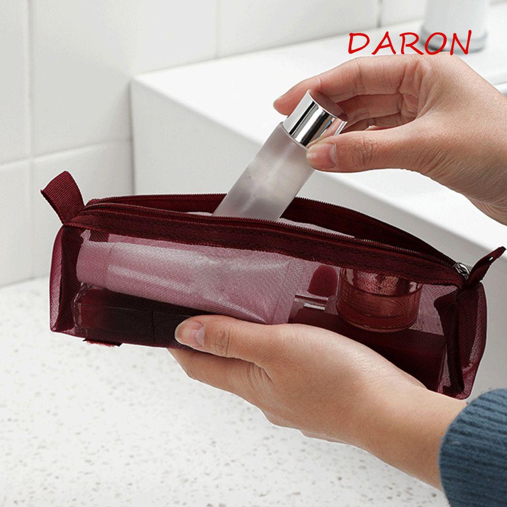 Túi Lưới Trong Suốt Đựng Đồ Trang Điểm Sức Chứa Lớn Có Khóa Kéo Tiện Dụng