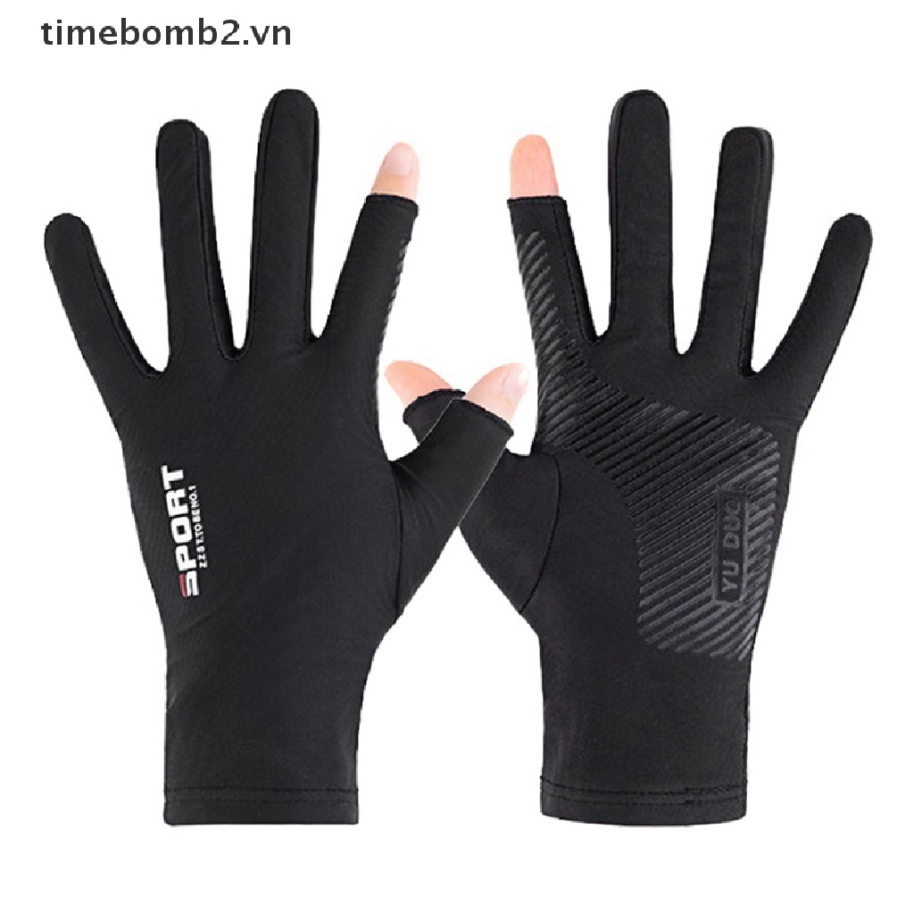 { # Găng Tay Lụa Lạnh Chống Nắng / Chống Tia UV Có Thể Chạm Màn Hình Cảm Ứng Thoáng Khí