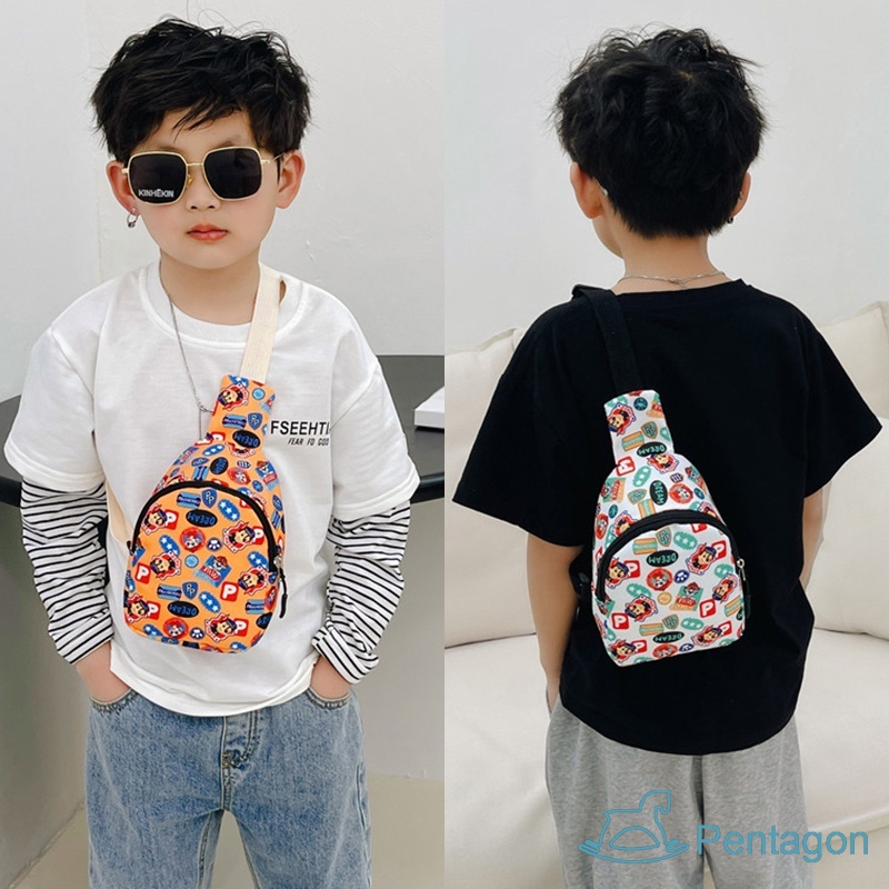 Túi Đeo Chéo Ngực Siêu Nhẹ In Họa Tiết Hoạt Hình Dễ Thương Phong Cách Hàn Quốc Cho Bé