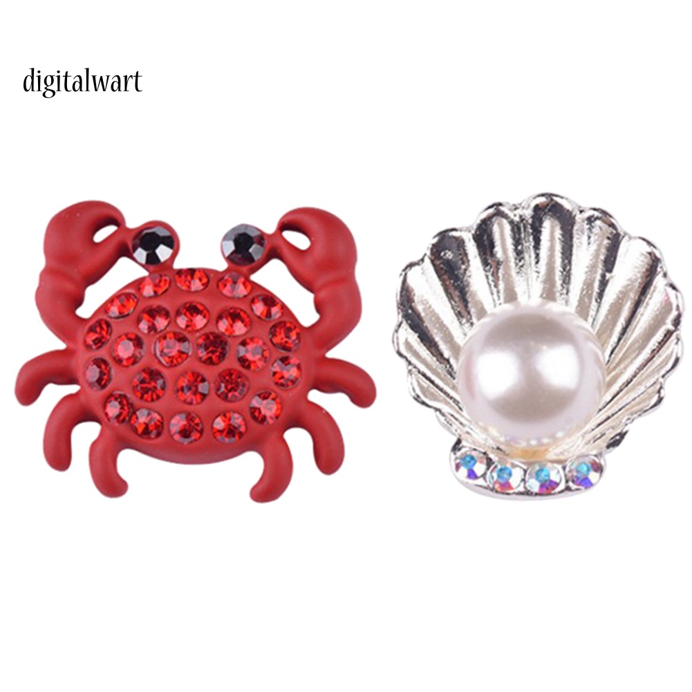 Kỹ Thuật Số| Khuyên Tai Hình Con Cua Đính Đá Và Ngọc Trai Dễ Thương Cho Nữ