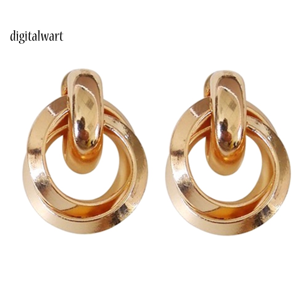 Kỹ Thuật Số| Bông Tai 3 Vòng Tròn Đan Chéo Thời Trang Cá Tính