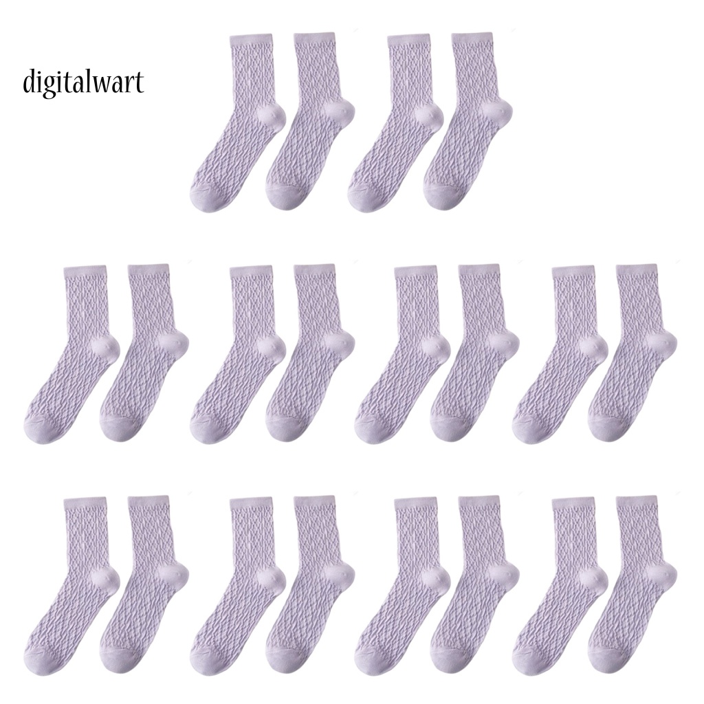 Kỹ Thuật Số| Set 10 Đôi Vớ Bằng Cotton Thoáng Khí Màu Sắc Ngọt Ngào Cho Nữ