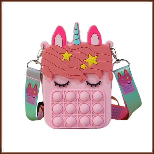 Túi Đựng Tiền Xu Có Khóa Kéo Họa Tiết Kỳ Lân Thời Trang Giúp Giảm Căng Thẳng