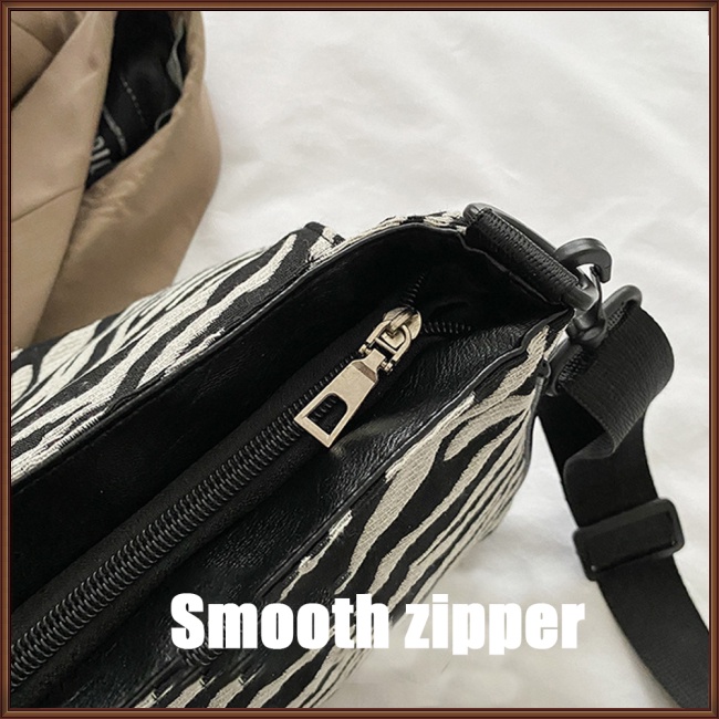 Túi Đeo Vai Đa Năng Có Khóa Kéo In Họa Tiết Kẻ Sọc Thời Trang Cho Nữ