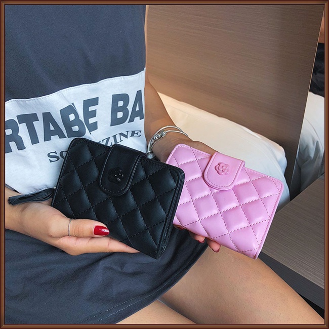 Ví Da Pu Đựng Thẻ Đa Năng Có Khóa Kéo Đính Tua Rua Thời Trang Cho Nữ Giá Đỡ