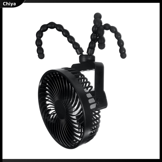 Quạt 2000mah Có Kẹp Gắn Xe Đẩy Em Bé Linh Hoạt Xoay 360 Độ Tiện Dụng