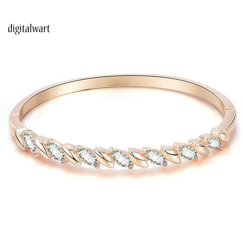 Kỹ Thuật Số| Vòng Tay Đính Đá Hình Chiếc Lá Thời Trang Cho Nữ