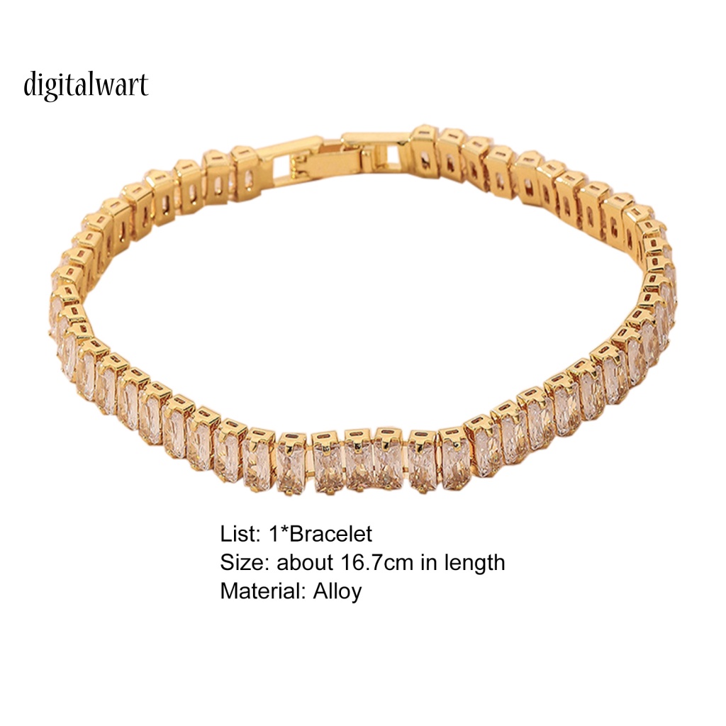 Kỹ Thuật Số| Vòng Tay Đính Đá Zircon Trọng Lượng Nhẹ Lấp Lánh Thời Trang Cho Nữ