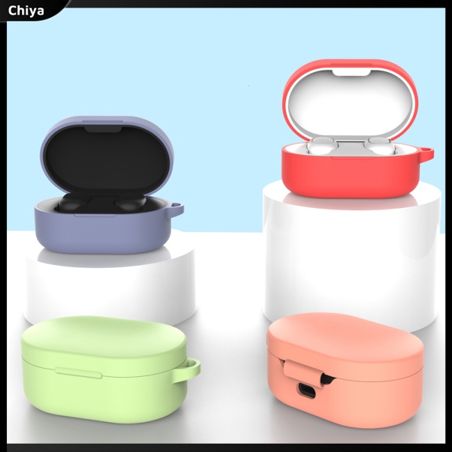 Vỏ Bảo Vệ Hộp Sạc Tai Nghe Redmi Airdots Bằng Silicon Màu Trơn Thời Trang