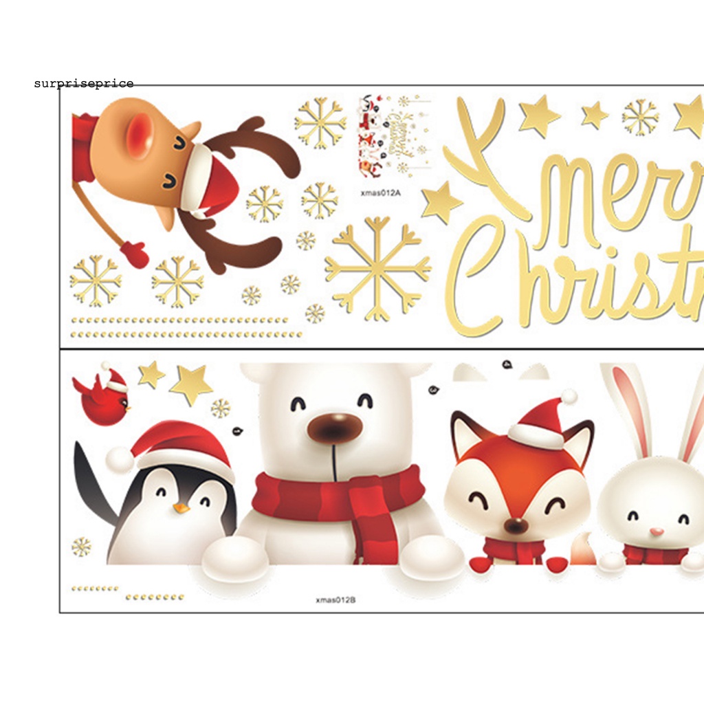 1 Bộ Sticker Dán Tường Tự Dính Họa Tiết Giáng Sinh Trang Trí Cửa Sổ