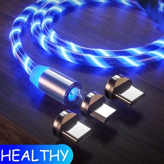 Cáp sạc nhanh 3 trong 1 có đèn led xoay 360 độ cho micro android type-c