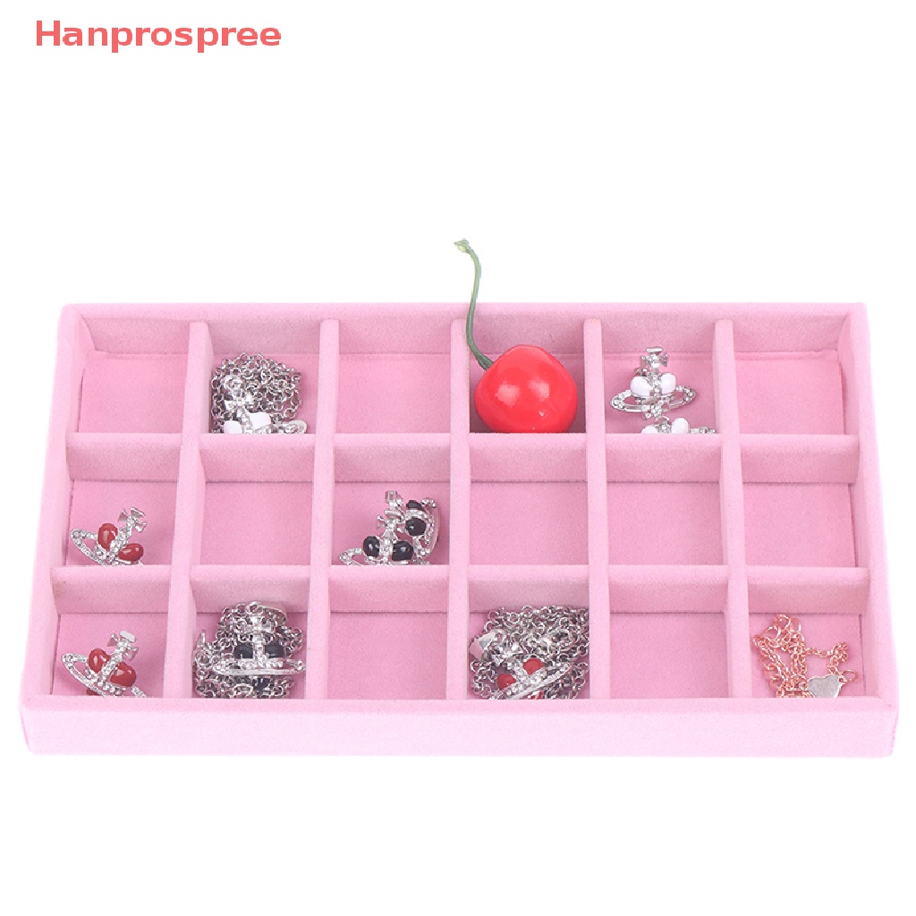 Hanprospree > Khay Trưng Bày Trang Sức Bằng Nhung Màu Hồng Có Thể Xếp Chồng Lên Nhau