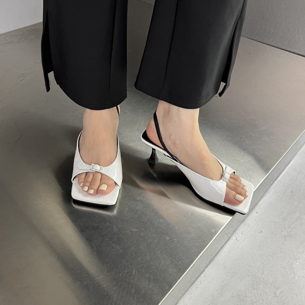 Sandal Cao Gót Mũi Vuông Thiết Kế Mới Thời Trang Dành Cho Mùa Hè Năm 2023