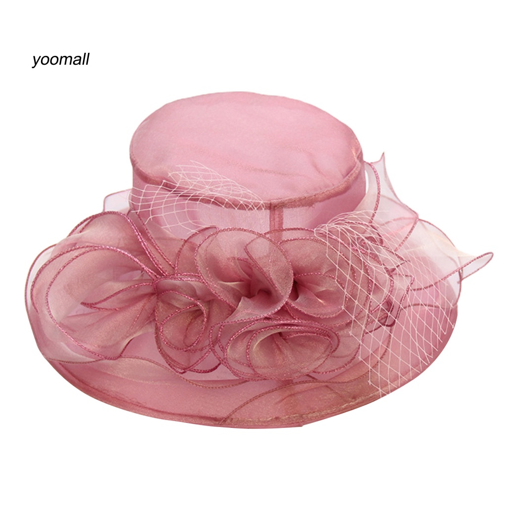 Yo / Mũ Rộng Vành Che Nắng Bán Trong Suốt Họa Tiết Hoa Bốn Cánh Thời Trang Mùa Hè Cho Nữ