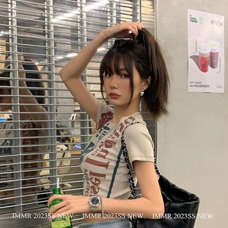 iMaodou Áo Thun In Chữ Spice Girl 2023 Phong Cách Hàn Quốc Mới Cho Nữ