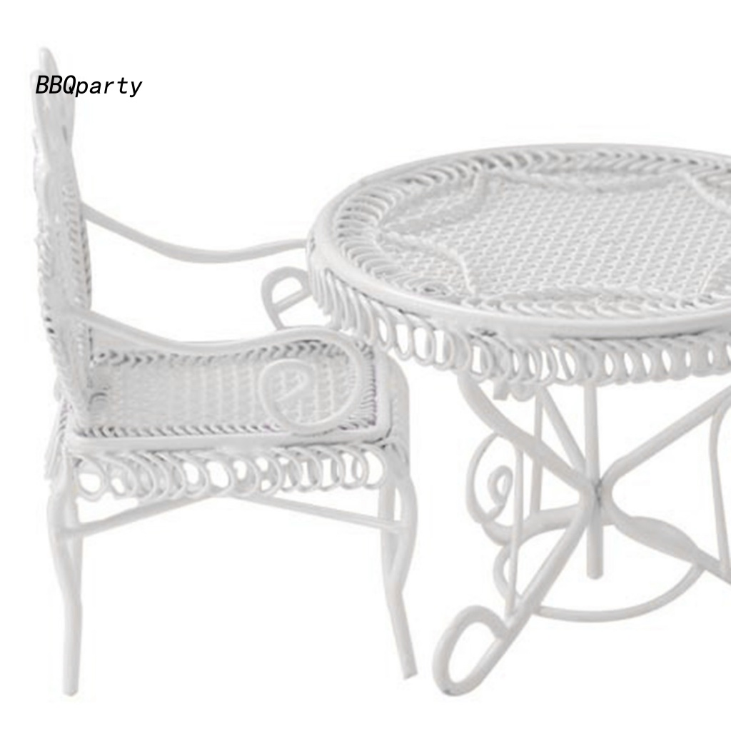 Mô Hình Bàn Ghế Tròn Bằng Sắt Dễ Phối Đồ Trang Trí Nhà Búp Bê