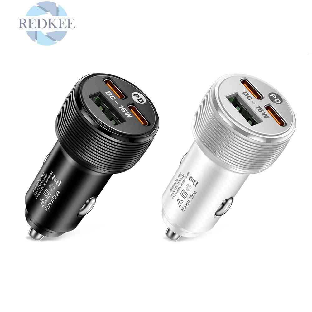 Tẩu Sạc Trên Ô Tô 3 Cổng USB PD Type-C 5V 3A Cho iPhone 14 Pro