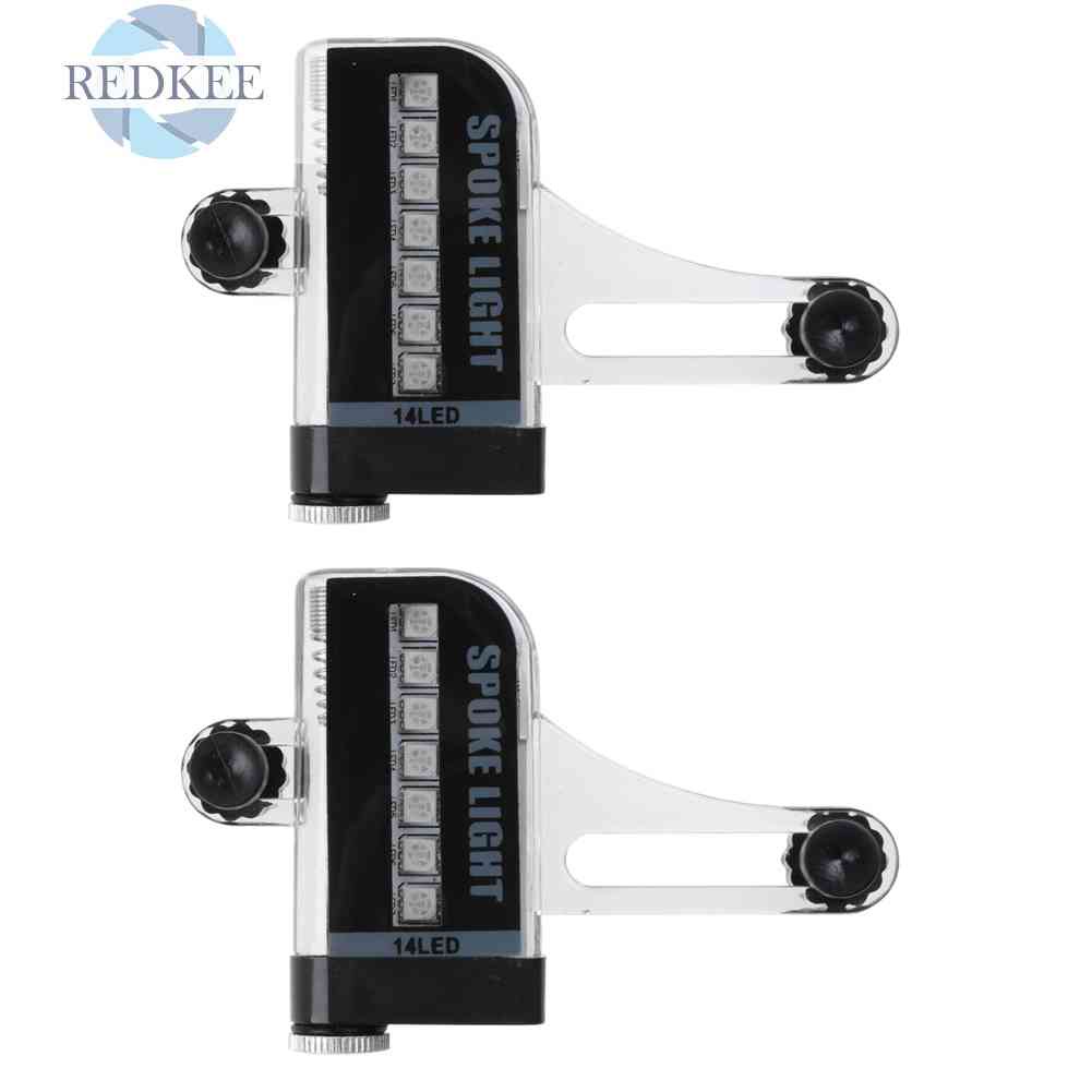 Set 2 Đèn Led 14 Bóng Chống Thấm Nước Gắn Căm Xe Đạp Leo Núi
