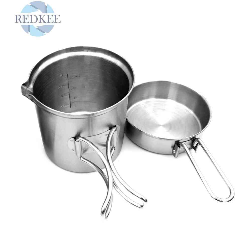 Set 2 Món Ấm Đun Nước Có Thể Gấp Gọn Kèm Túi Đựng Tiện Dụng