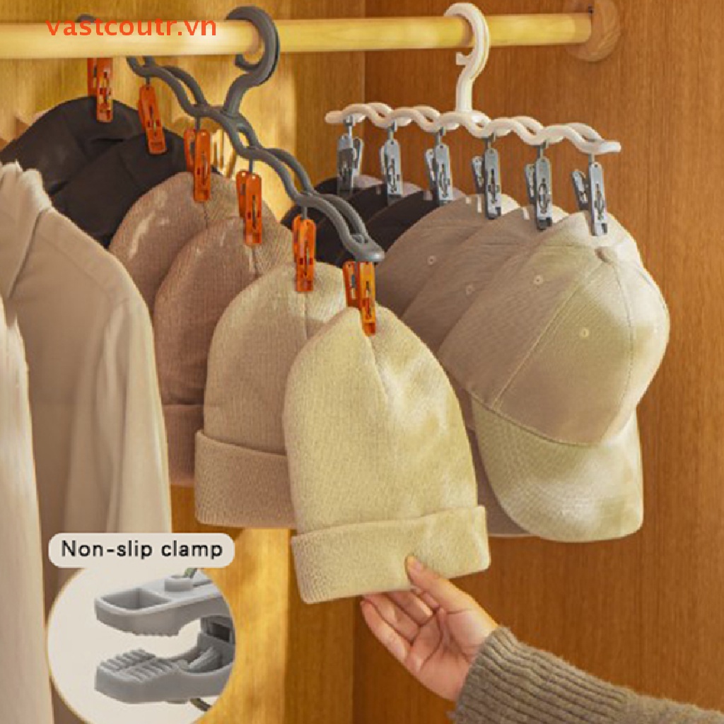 Giá Treo Mũ / Vớ 6 Kẹp Tiện Dụng Cho Gia Đình
