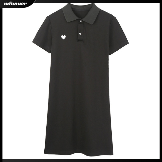 Đầm Ngắn Tay Dáng Ôm Thêu Họa Tiết Trái Tim Xinh Xắn Cho Nữ