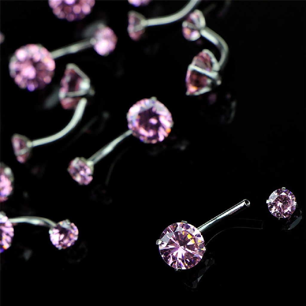 Khuyên Rốn Bằng Thép Y Tế Đính Đá Pha Lê Đẹp Mắt