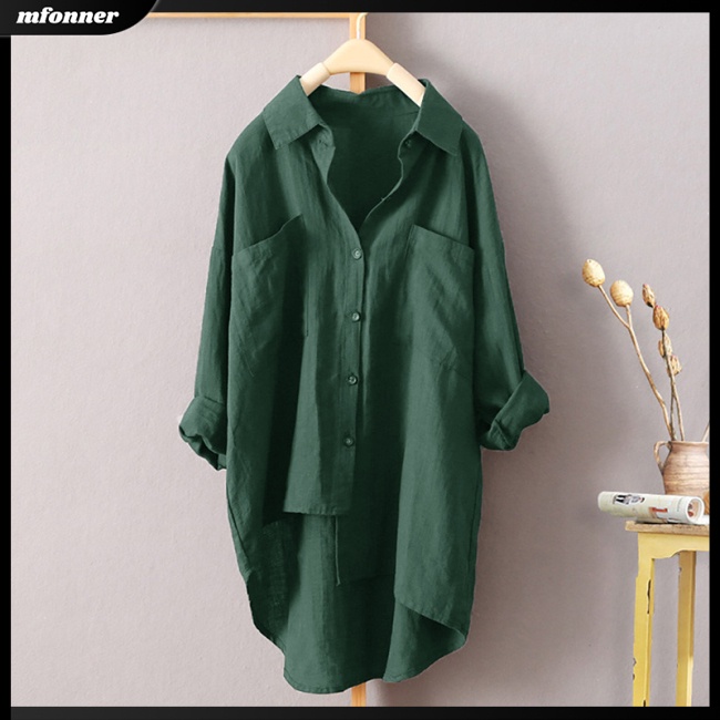 Áo Sơ Mi Dài Tay Màu Sắc Đơn Giản Thời Trang Cho Nữ