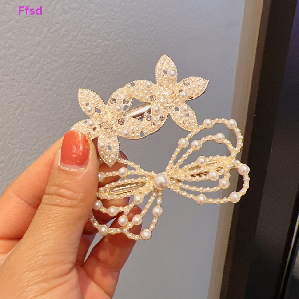 Kẹp Tóc Hình Hoa Và Bướm Đính Ngọc Trai Nhân Tạo Thời Trang Cho Nữ