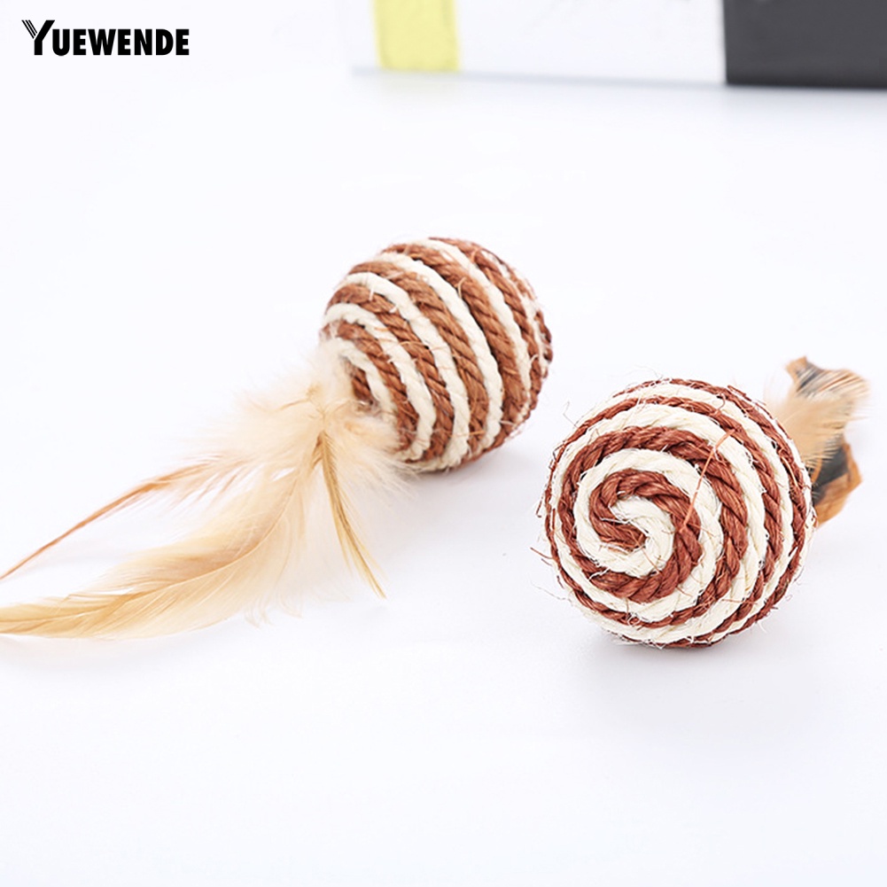 Bóng Cào Móng Đính Lông Vũ Chống Cắn Cho Mèo Cưng