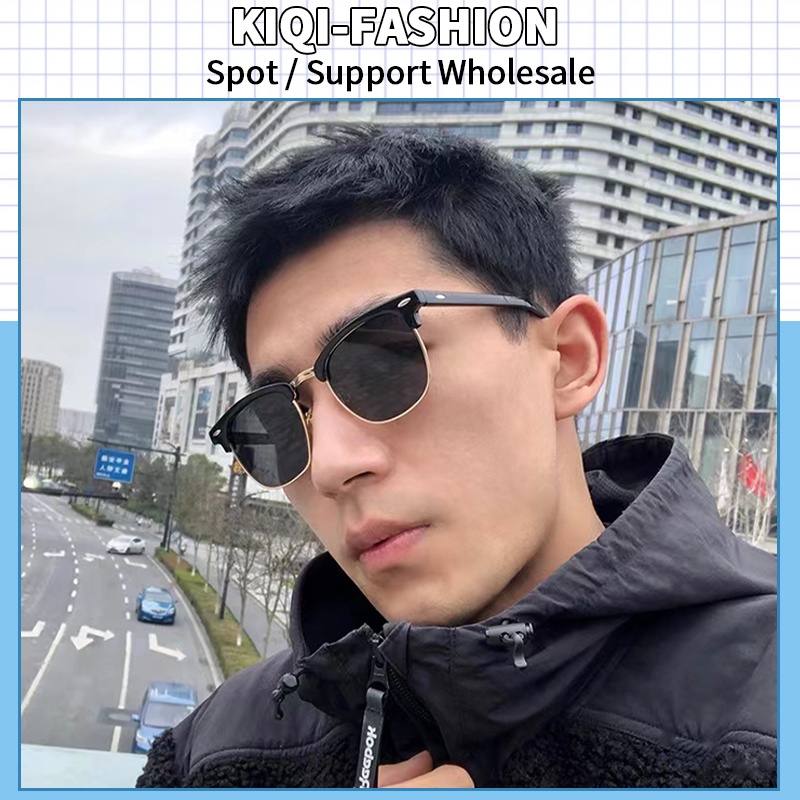 (KIQI-FASHION) COD Kính Chống Tia UV Gọng Kim Loại Phong Cách Cổ Điển Thời Trang Cho Nam Và Nữ