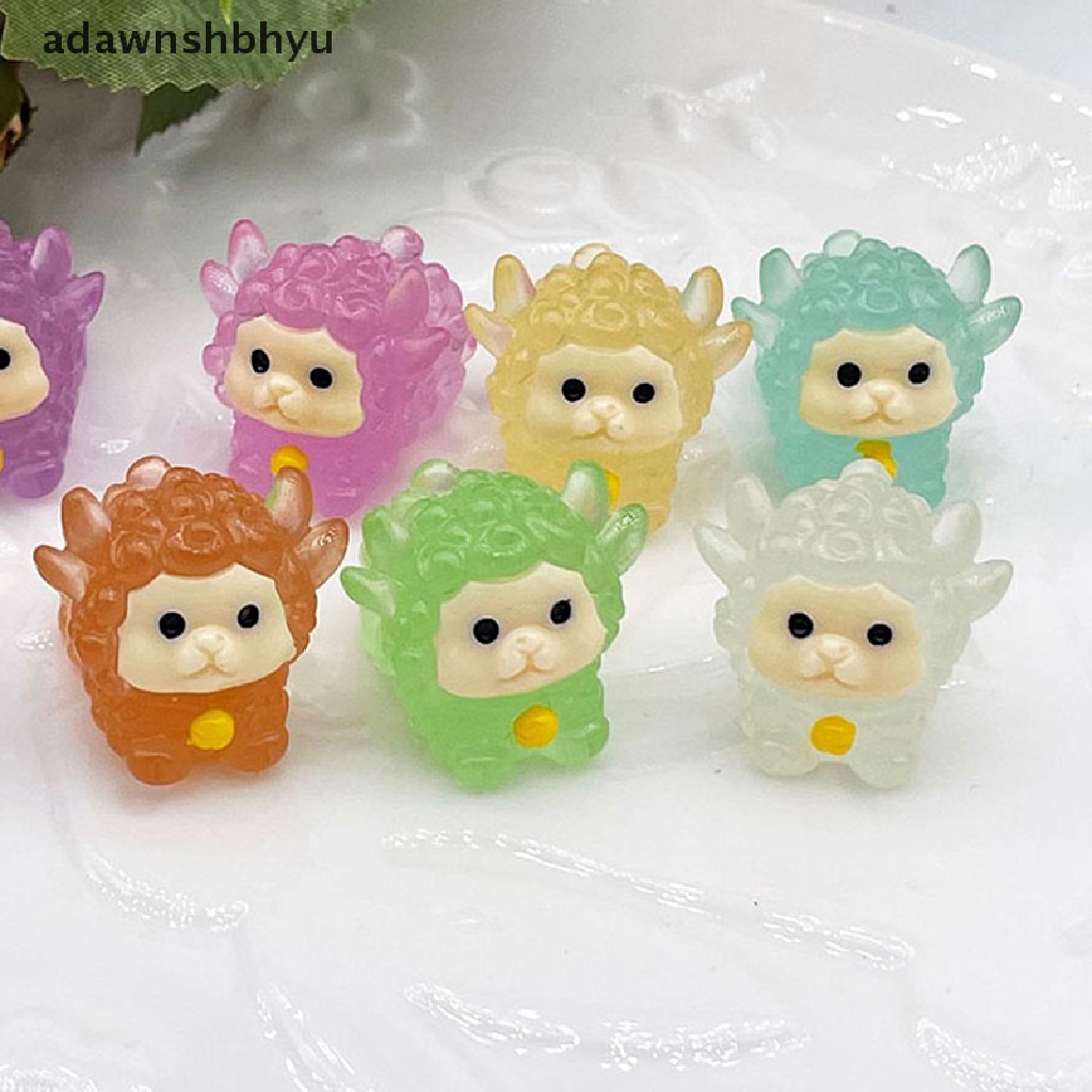 Set 10 Đồ trang trí Chú Cừu Mini Bằng Nhựa Phát Sáng Trong Đêm Dùng Để Trang Trí