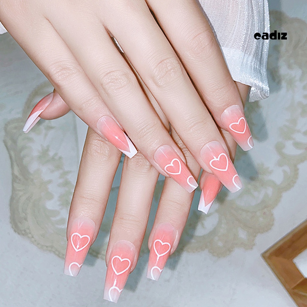 Hộp 24 Móng Tay Giả Hình Chữ T Bằng Nhựa ABS Có Thể Tháo Rời