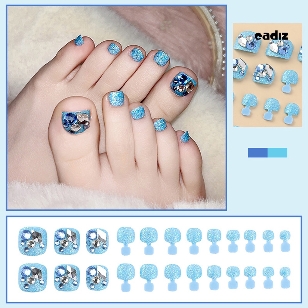 1 Bộ Móng Chân Giả Có Độ Bóng Cao Lấp Lánh Thời Trang Mùa Hè