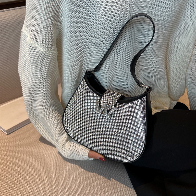 Túi Xách Đeo Dưới Cánh Tay Cỡ Nhỏ Đính Đá Kim Cương Toàn Diện Thời Trang Xuân Hè Cho Nữ