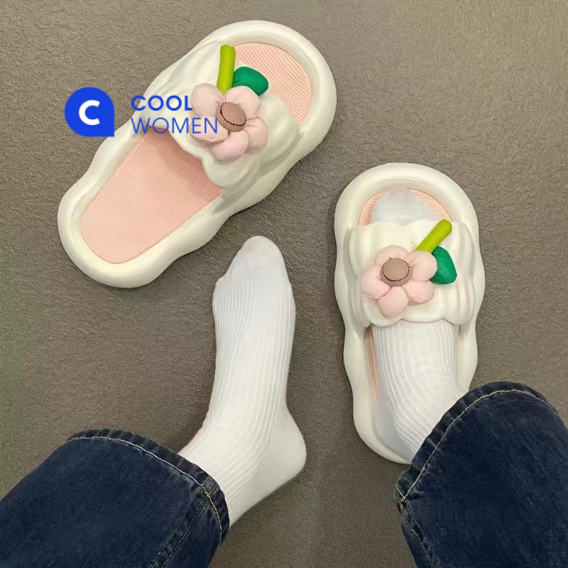 Dép Sandal Xỏ Ngón Đi Biển Mùa Xuân Hè 2023 In Họa Tiết Hoa Dễ Thương Phong Cách Nhật Bản Cho Nữ