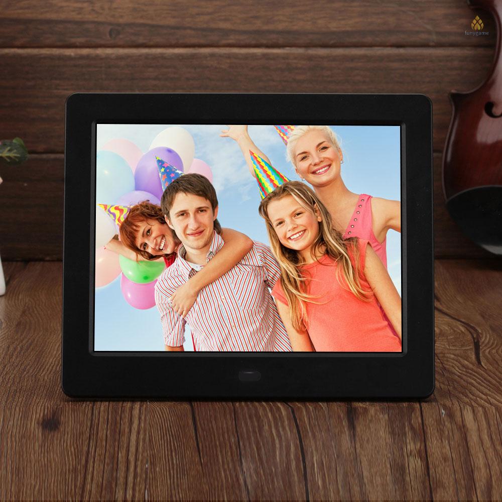 Khung Ảnh Kỹ Thuật Số 8 Inch HD Màn Hình Rộng Độ Phân Giải Cao MP3 MP4 Kèm Điều Khiển Từ Xa Dùng Làm Quà Tặng Giáng Sinh