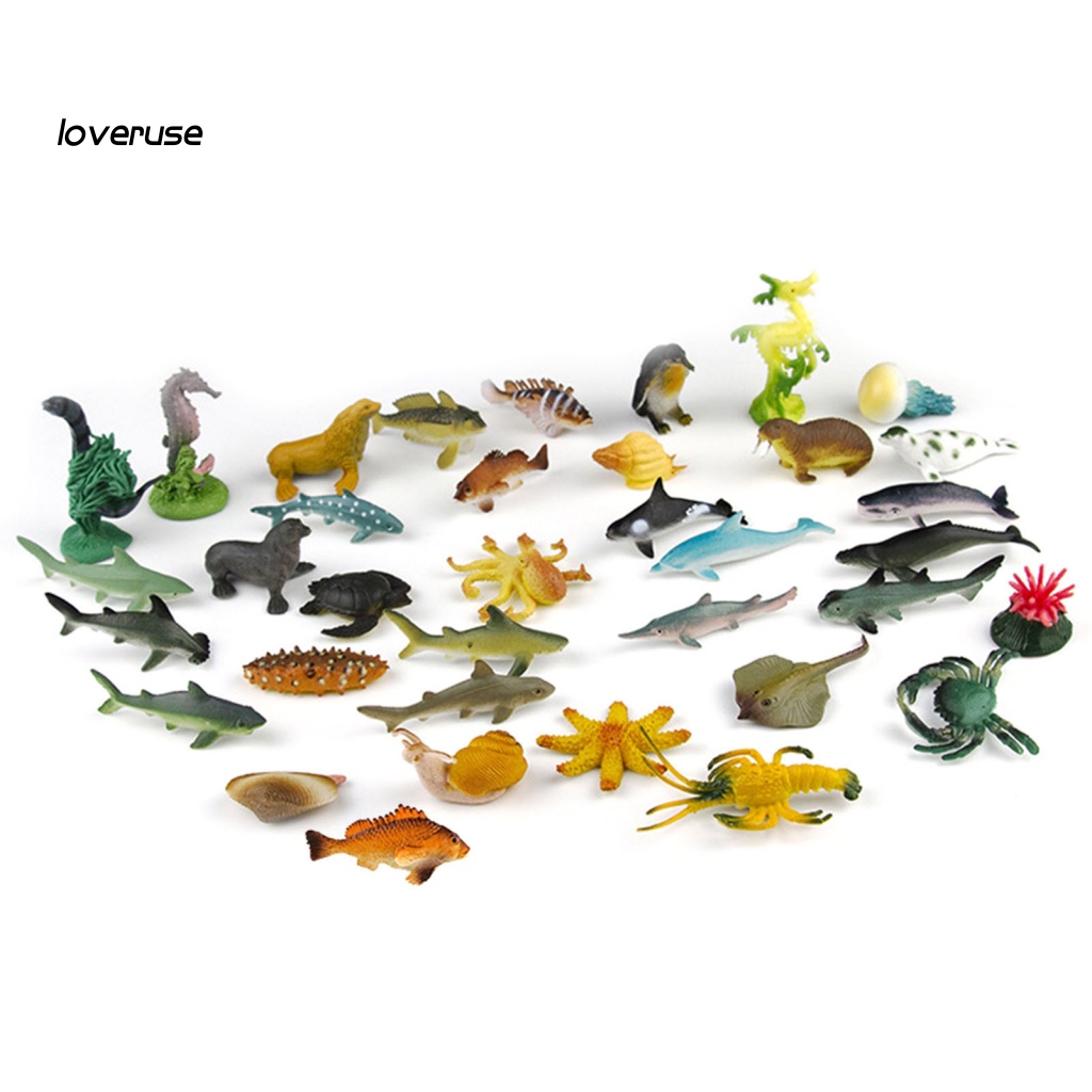 Set 36 Mô Hình Động Vật Biển Mini Xinh Xắn Cho Bé
