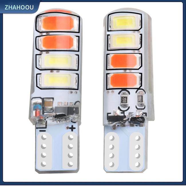 ☃Phụ Kiện Trang Trí Nhà Cửa Kiểu Dáng Dễ Thương Xinh Xắn☃ Bóng Đèn Led T10 5630 8smd Hai Màu Bằng Silicone Cho Xe Hơi