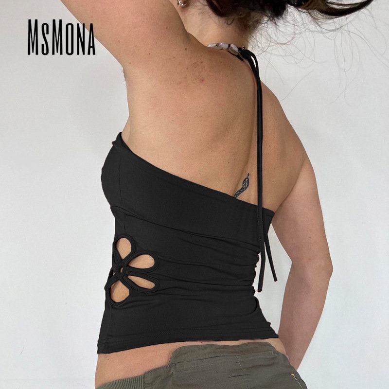 Áo Ống Ôm Sát Khoét Vai Màu Trơn Họa Tiết Hoa Quyến Rũ Thời Trang 2023 Cho Nữ