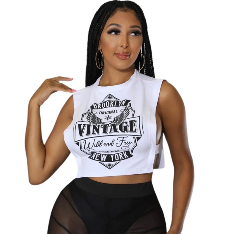 Áo Croptop Sát Nách Cổ Tròn Thiết Kế Xẻ Tà Thời Trang Cho Nữ Y2k