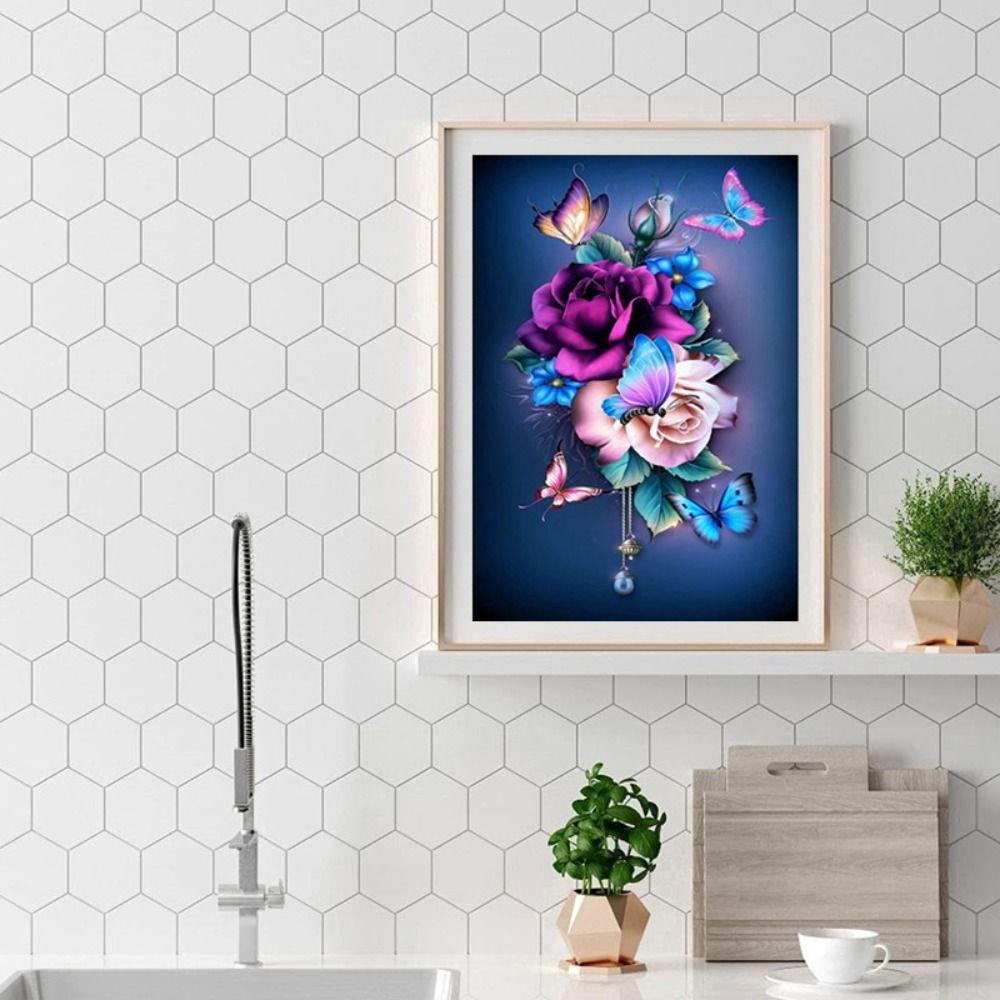 Tranh Vẽ Hình Cánh Bướm Tròn Thủ Công Dùng Trang Trí AARON1|Tranh Treo Tường Trang Trí Nội Thất Đẹp Mắt